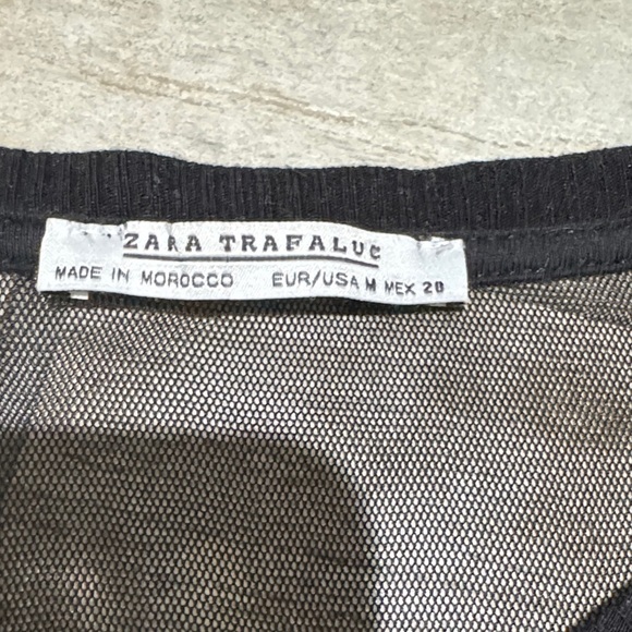 Zara Black Mesh Sleeve Bodysuit - Picture 2 of 6